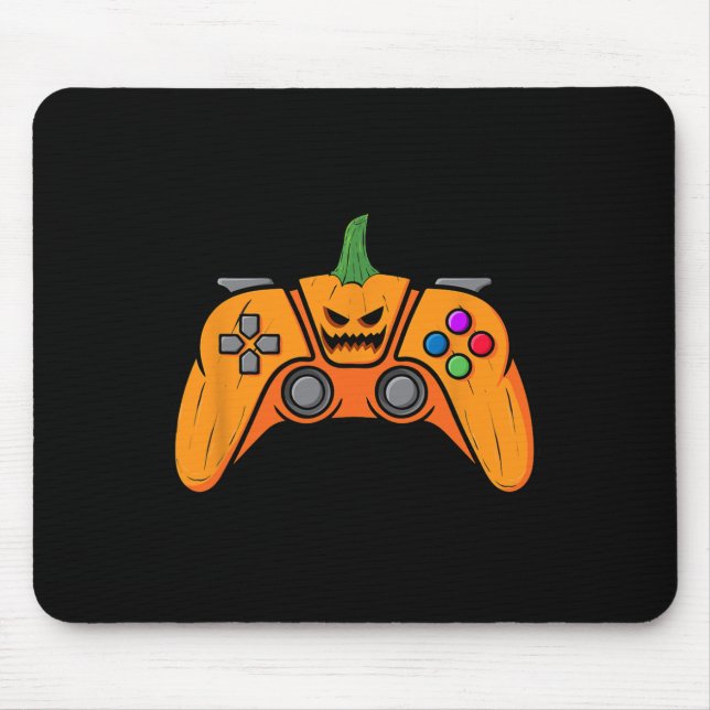 Halloween Videospielcontroller mit Kürbisgesicht Mousepad (Vorne)