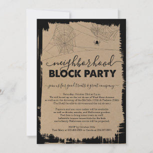 Halloween-Viertel-Blockparty-Einladung Einladung