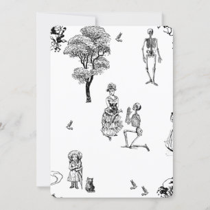 halloween viktorianischer Skelett-Toile-Schädel Einladung