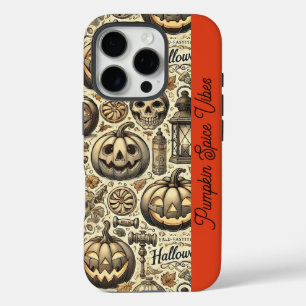 Halloween Villen orange braun stilvoll iPhone 16 Pro Hülle