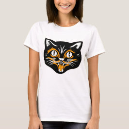 Halloween Vintag Cat Face T-Shirt