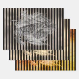 Halloween Vintag Ephamera Owl-Familie Geschenkpapier Set