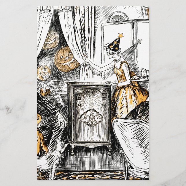 Halloween Vintag Flappers Briefpapier (Vorderseite)