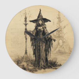 Halloween Vintag Gothic Hexe Große Uhr