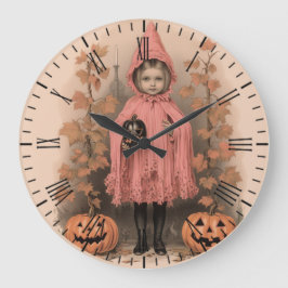 Halloween Vintag Gothic Pink Girl Wall Uhr