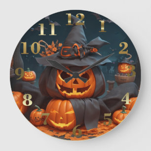 Halloween Vintag Gothic Pumpkin Wall Clock Große Wanduhr