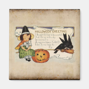 HALLOWEEN VINTAG GREETING MAGNET