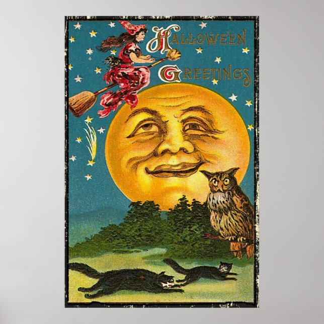 Halloween Vintag Greetings Poster (Vorne)