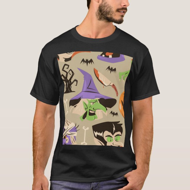 Halloween Vintag Pattern T - Shirt (Vorderseite)