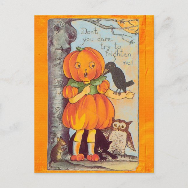 halloween Vintag postcard Postkarte (Vorderseite)