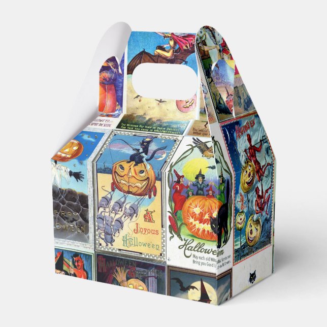 Halloween Vintag Postkarte Geschenkschachtel (Rückseite)