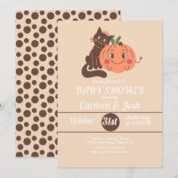 Halloween Vintag Pumpkin Cat Retro Kinderdusche