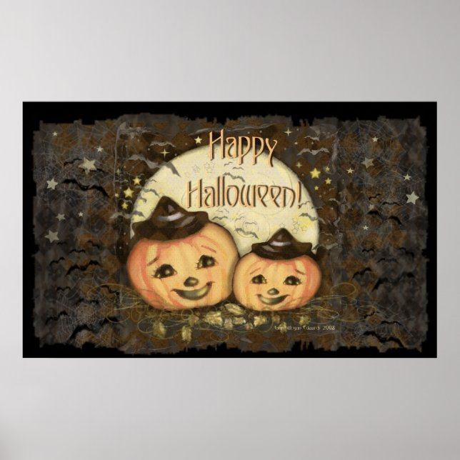 Halloween Vintag Pumpkins Art Poster (Vorne)