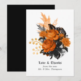 Halloween Vintag Shabby Floral Wedding Dankeskarte