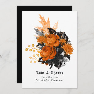 Halloween Vintag Shabby Floral Wedding Dankeskarte