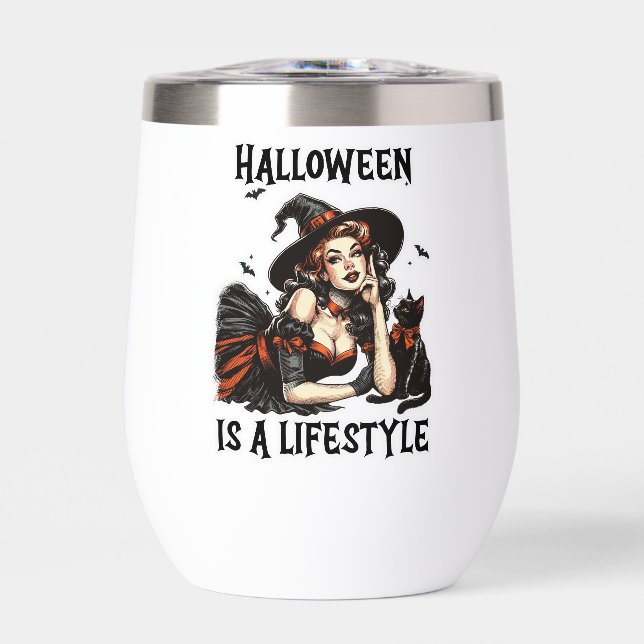 Halloween-Vintage Button-Up-Hexen (Vorderseite)