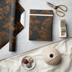 Halloween Vintage Damast Geschenkpapier