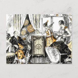 Halloween Vintage Flappers Postkarte