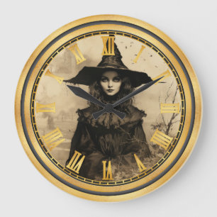 Halloween Vintage Gothic Hexe Große Uhr