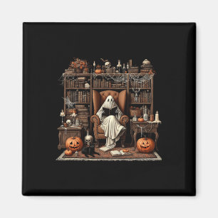 Halloween Vintage Gruselig Buchhandlung Verlassene Magnet
