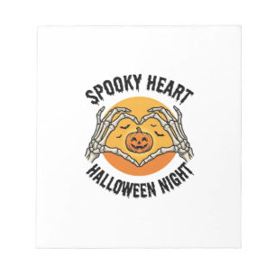Halloween Vintage Hände Design_1 mit Skelett Herz Notizblock