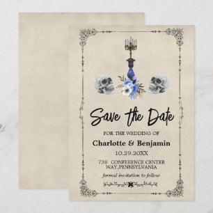 Halloween Vintage Hochzeit Termin merken Save The Date