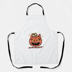 Halloween Vintage-Katze Kürbis Jack O Lantern Schürze