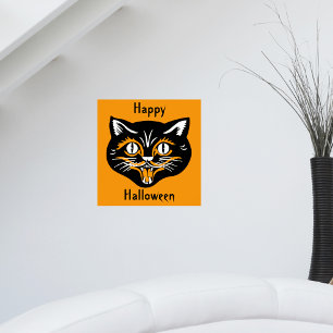 Halloween Vintage Katzen Gesicht Poster