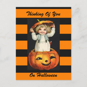 Halloween Vintage-Kunstpostkarte Postkarte