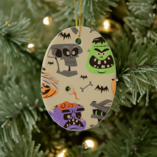 Halloween Vintage-Muster-Schmuck Keramik Ornament