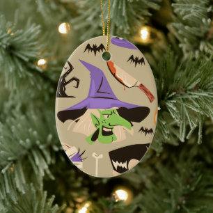 Halloween Vintage-Muster-Schmuck Keramik Ornament