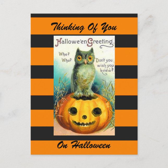 Halloween Vintage Postkarte (Vorderseite)