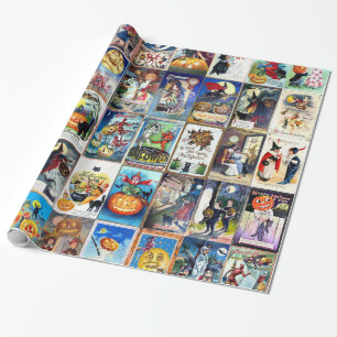 Halloween Vintage Postkarte Geschenkpapier