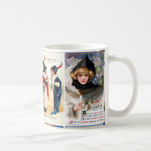 Halloween Vintage Postkarte Tasse