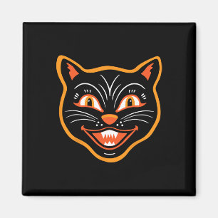 Halloween Vintage Schwarze Katze Magnet