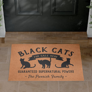 Halloween Vintage Schwarze Katzen Personalisiert Fußmatte