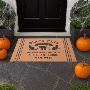 Halloween Vintage Schwarze Katzen Personalisiert Fußmatte