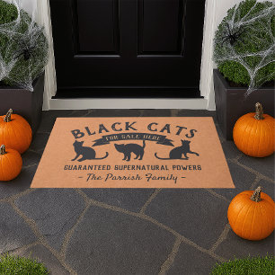 Halloween Vintage Schwarze Katzen Personalisiert Fußmatte