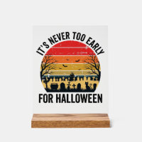 Halloween Vintage Sonnenuntergang Friedhof Katze V