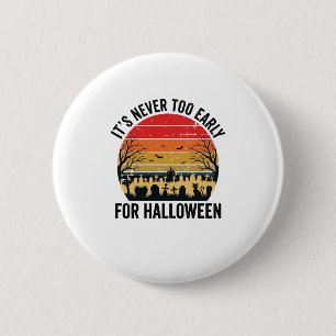Halloween Vintage Sonnenuntergang Friedhof Katze V Button