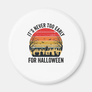 Halloween Vintage Sonnenuntergang Friedhof Katze V Magnet