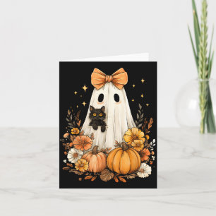 Halloween Vintage Süßer Geist Schwarze Katze Kürbi Karte