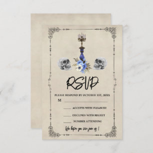 Halloween Vintage Wedding RSVP Karte