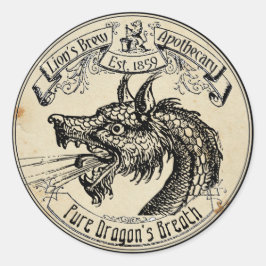 Halloween Vintager Apothekardrache Runder Aufkleber