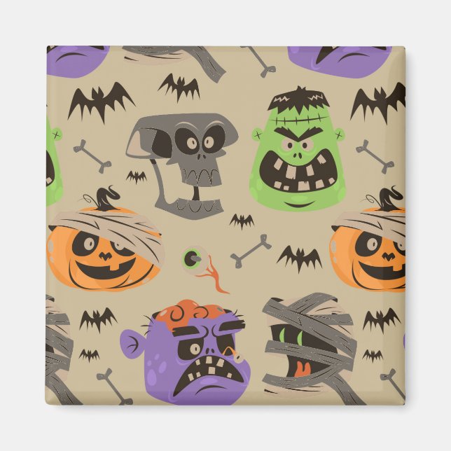 Halloween-Vintager Mustermagnet Magnet (Vorne)