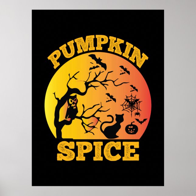 Halloween Vintager Pumpkin Gewürz Geburtstag Poster (Vorne)