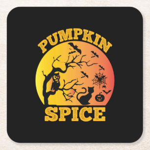 Halloween Vintager Pumpkin Gewürz Geburtstag Rechteckiger Pappuntersetzer