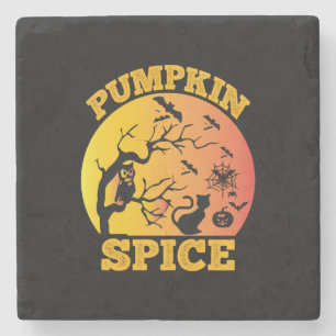 Halloween Vintager Pumpkin Gewürz Geburtstag Steinuntersetzer