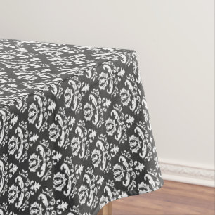 Halloween Vintager Viktorianischer Damask White Tischdecke