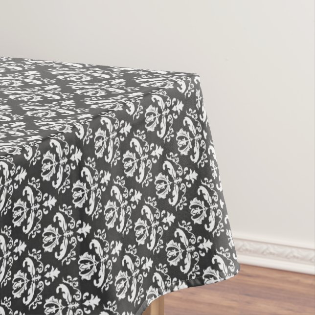 Halloween Vintager Viktorianischer Damask White Tischdecke (Beispiel)